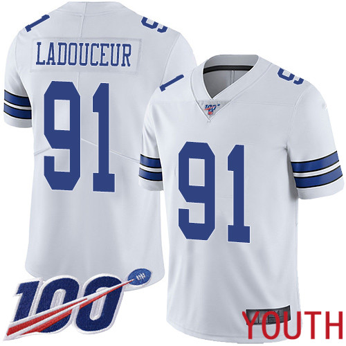 Youth Dallas Cowboys Limited White L. P. Ladouceur Road #91 100th Season Vapor Untouchable NFL Jersey